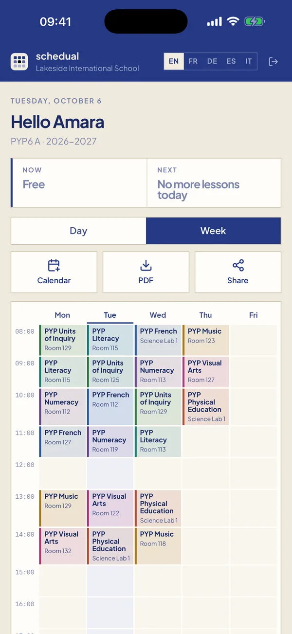 Your whole week on one screen